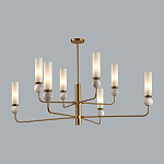 Люстра на штанге с 8-ю цилиндрическими матовыми плафонами и шарами из камня Orb Essence варинант исполнения - 2 | Loft Concept в Москве