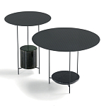 Дизайнерский круглый кофейный стол из металла с мраморным декором PANNA COTTA Coffee Table варинант исполнения - 8 | Loft Concept в Москве