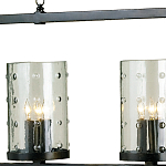 Люстра прямоугольная с 4-мя прозрачными цилиндрическими плафонами  Stamped Cylinders варинант исполнения - 1 | Loft Concept в Москве