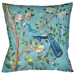 Подушка декоративная с изображением птицы в саду Chinoiserie Peacock in the Garden Cushion варинант исполнения - 1 | Loft Concept в Москве
