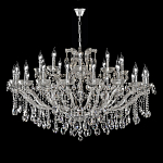 Люстра подвесная двухъярусная с 30-ю лампочками и прозрачными хрустальными подвесками на хромированном основании Crystal lamps варинант исполнения - 2 | Loft Concept в Москве