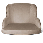 Барный стул со спинкой и подлокотниками на 4-х деревянных ножках Бежевый Велюр Ava Charm варинант исполнения - 2 | Loft Concept в Москве