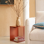 Оранжевый приставной стол из металла Lattice варинант исполнения - 7 | Loft Concept в Москве