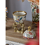 Шкатулка в форме яйца на величественных львах из фарфора с бронзовыми элементами Eden Garden варинант исполнения - 6 | Loft Concept в Москве