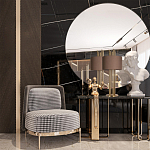 Настольная лампа с цилиндрическим абажуром из коричневой ткани и золотыми трубочками Brown Aura варинант исполнения - 4 | Loft Concept в Москве