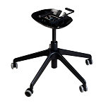 Стул с мягкой синей обивкой из велюра и подъемно-поворотным механизмом на черных колесиках Harper Blue варинант исполнения - 4 | Loft Concept в Москве