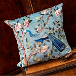 Подушка декоративная с изображением птицы в саду Chinoiserie Peacock in the Garden Cushion варинант исполнения - 2 | Loft Concept в Москве