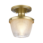 Потолочный светильник для ванных комнат с плафоном из прессованного фактурного стекла Quoizel варинант исполнения - 6 | Loft Concept в Москве