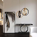 Консоль чёрная с геометрическим основанием Josette варинант исполнения - 2 | Loft Concept в Москве