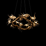 Люстра подвесная с прозрачными стеклянными птичками на ветвях Диаметр 80 см Serip Voa варинант исполнения - 8 | Loft Concept в Москве