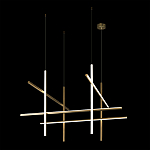 Люстра с 8-ю пересекающимися цилиндрическими плафонами на тонких тросах Trumpet tube варинант исполнения - 3 | Loft Concept в Москве