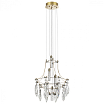 Люстра подвесная из металла с хрустальными подвесками прозрачного цвета Quasar 41 варинант исполнения - 2 | Loft Concept в Москве