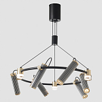 Люстра круглая с 9-ю цилиндрическими плафонами на магнитном креплении Bronze Concert варинант исполнения - 5 | Loft Concept в Москве