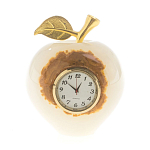 Часы настольные в виде яблока из натурального камня Оникс Stone Clock варинант исполнения - 5 | Loft Concept в Москве