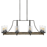 Люстра подвесная с восемью прозрачными стеклянными цилиндрическими плафонами в стиле лофт Feiss варинант исполнения - 1 | Loft Concept в Москве