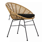 Стул круглый с ротанговым плетением Round Wicker Stool варинант исполнения - 1 | Loft Concept в Москве