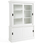 Витрина с раздвижными дверцами Wells Glass Showcase White варинант исполнения - 3 | Loft Concept в Москве