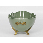 Чаша зеленого цвета из фарфора с волнообразным краем Eden Garden porcelain and bronze варинант исполнения - 2 | Loft Concept в Москве
