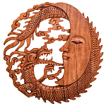 Панно из дерева дракон и луна Panel With Animals варинант исполнения - 1 | Loft Concept в Москве