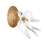 Бра с прозрачной стеклянной фигуркой птички Serip Voa варинант исполнения - 1 | Loft Concept в Москве