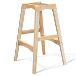 Барный стул со спинкой на 4-х деревянных ножках Оранжевый Велюр Ava Charm варинант исполнения - 4 | Loft Concept в Москве