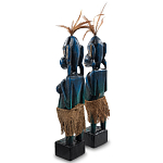 Комплект из 2-х деревянных статуэток Asmat Statuettes Dark Blue варинант исполнения - 2 | Loft Concept в Москве