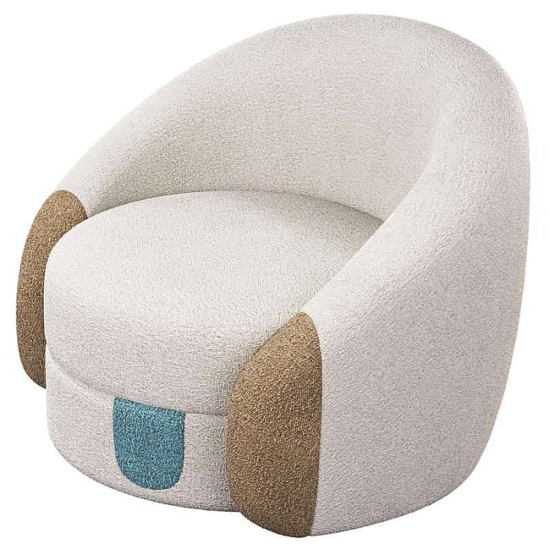 Дизайнерское Кресло Undina Молочный Песочный Голубой в Москве | Loft Concept 