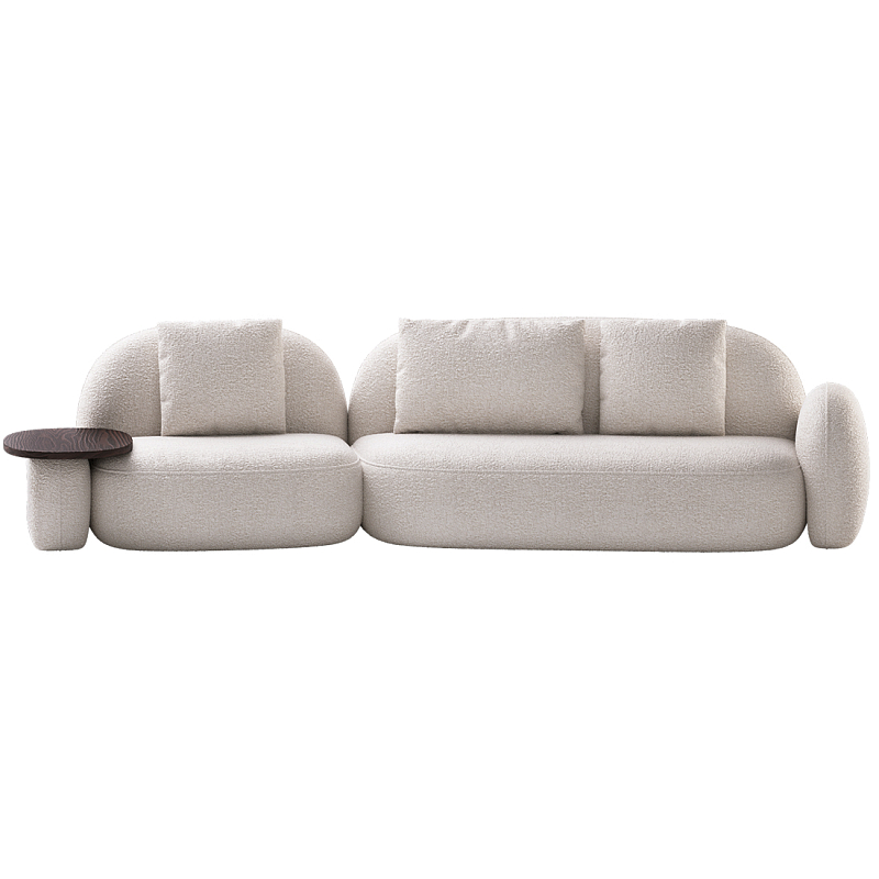 Модульный Диван Orus с овальным столиком  Молочный Орех в Москве | Loft Concept 