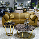 Стол журнальный коричневый на золотом основании Symphony of the Earth варинант исполнения - 3 | Loft Concept в Москве