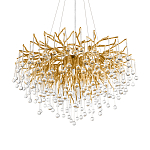 Люстра подвесная с прозрачными стеклянными подвесками в форме капель Диаметр 80 см Droplet Chandelier варинант исполнения - 14 | Loft Concept в Москве