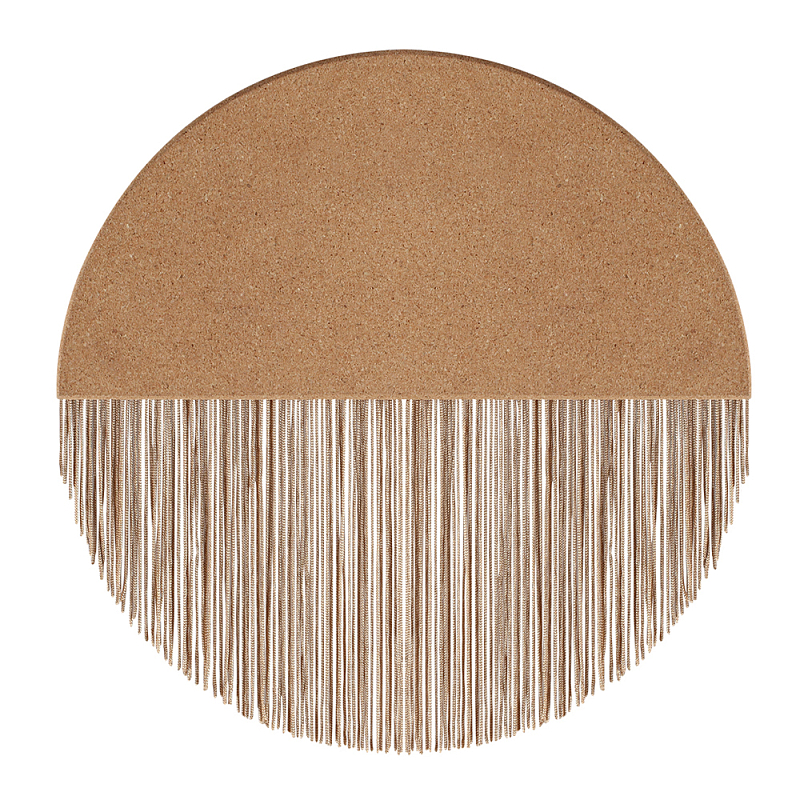 Бра круглое натуральная пробка с бахромой Natural Cork Бежевый в Москве | Loft Concept 