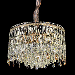 Люстра круглая с хрустальными подвесками на золотистом каркасе Roul Crystal Light варинант исполнения - 1 | Loft Concept в Москве