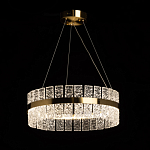 Люстра круглая золотого цвета с прозрачными рельефными стеклянными вставками Textured Glass Chandelier варинант исполнения - 3 | Loft Concept в Москве