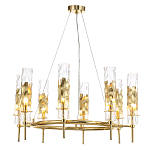 Люстра подвесная круглая с 8-ю цилиндрическими плафонами из стекла LIAISON варинант исполнения - 4 | Loft Concept в Москве