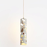 Подвесной светильник с цилиндрическим белым бетонным плафоном Terrazzo Light варинант исполнения - 1 | Loft Concept в Москве