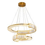 Светодиодная двухъярусная кольцевая люстра из хрусталя и стали и с пультом для регулировки света Maude Crystal Light варинант исполнения - 4 | Loft Concept в Москве