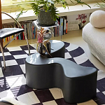 Дизайнерский журнальный стол чёрный изогнутой формы Alefy варинант исполнения - 1 | Loft Concept в Москве