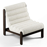 Кресло с деревянным каркасом и обивкой из белой ткани букле Medieval Furniture варинант исполнения - 1 | Loft Concept в Москве