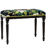 Банкетка из натурального бука черная с изображением птиц и цветов Blooming Birds2 варинант исполнения - 1 | Loft Concept в Москве