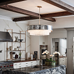 Люстра круглая с подвесками из текстурированного стекла молочного цвета Hinkley варинант исполнения - 8 | Loft Concept в Москве