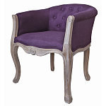 Кресло низкое в стиле прованс Louis French Armchair purple flax варинант исполнения - 1 | Loft Concept в Москве