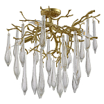 Люстра потолочная с прозрачными стеклянными подвесками в форме капель Droplet Chandelier варинант исполнения - 2 | Loft Concept в Москве