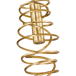 Подвесной светильник светодиодный из металла со спиральным декоративным элементом золотой Metal Spiral варинант исполнения - 3 | Loft Concept в Москве