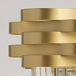 Люстра цвета матового золота с металлическими лентами и длинными прозрачными подвесками Gilded Waves варинант исполнения - 7 | Loft Concept в Москве