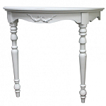 Консоль настенная полукруглая из массива бука с легкими потертостями White Provence варинант исполнения - 1 | Loft Concept в Москве