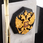 Настольный письменный набор из мрамора и змеевика с гербом России Marble Accessory варинант исполнения - 3 | Loft Concept в Москве