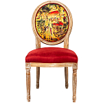 Стул из натурального бука красное с цветным принтом Impressionism in Color варинант исполнения - 1 | Loft Concept в Москве