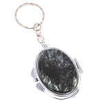 Зеркало брелок карманное двухстороннее из натурального камня Серафинит Stone Mirrors варинант исполнения - 1 | Loft Concept в Москве