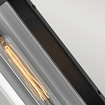 Настенный фонарь в индустриальном стиле с вытянутым цилиндрическим плафоном из прозрачного стекла и черным корпусом Hinkley варинант исполнения - 3 | Loft Concept в Москве