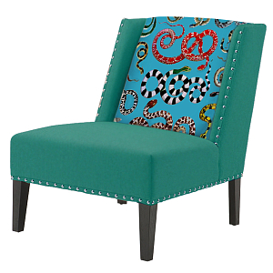 FUN Armchair Snakes Turquoise Дизайнерское кресло с цветным принтом